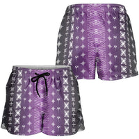 Purple Samoa Malu Tattoo Inspired Shorts for Women