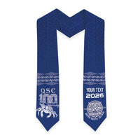 Queen Salote College 100 Years Anniversary Custom Graduation Stole Tonga QSC Royal Blue