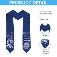 Queen Salote College 100 Years Anniversary Custom Graduation Stole Tonga QSC Royal Blue