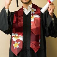 Red Banana Leaf Hawaii Graduation Stole Lau Maia Plumeria Tropical Summer Vibes LT14 - Polynesian Pride