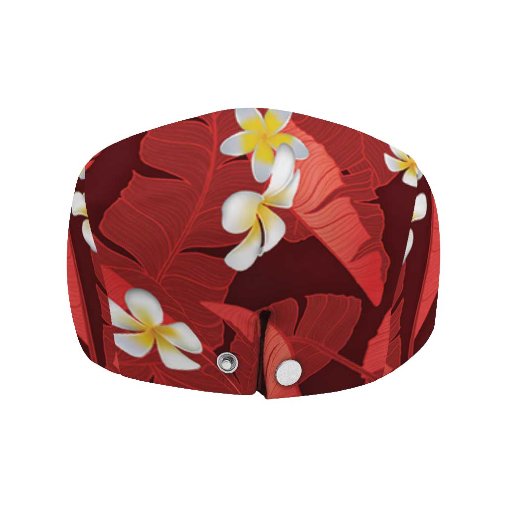 Red Banana Leaf Hawaii Jeff Hat Lau Maia Plumeria Tropical Summer Vibes LT14 - Polynesian Pride