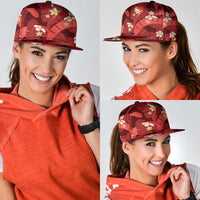 Red Banana Leaf Hawaii Snapback Cap Lau Maia Plumeria Tropical Summer Vibes LT14 - Polynesian Pride