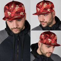 Red Banana Leaf Hawaii Snapback Cap Lau Maia Plumeria Tropical Summer Vibes LT14 - Polynesian Pride
