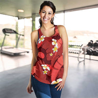 Red Banana Leaf Hawaii Women Racerback Tank Lau Maia Plumeria Tropical Summer Vibes LT14 - Polynesian Pride