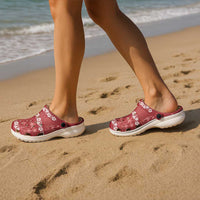 Red Hawaii Palm Tree Hibiscus Clogs Shoes Fantasy Summer Vibe LT01 - Polynesian Pride