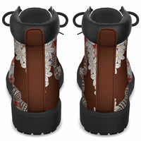 Red Hawaii Tiare and Shell Lei All Season Boots Hawaiian Palaka Luxury Vibes - Polynesian Pride
