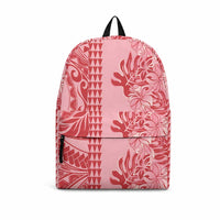 Red Hibiscus Monstera Seamless Kakau Hawaii Backpack LT14 Red - Polynesian Pride