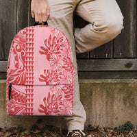 Red Hibiscus Monstera Seamless Kakau Hawaii Backpack LT14 - Polynesian Pride