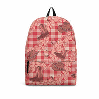Red Palaka Hawaii Cowboy Backpack Puakenikeni Lei Paniolo Papale Seamless Vibes LT14 Red - Polynesian Pride