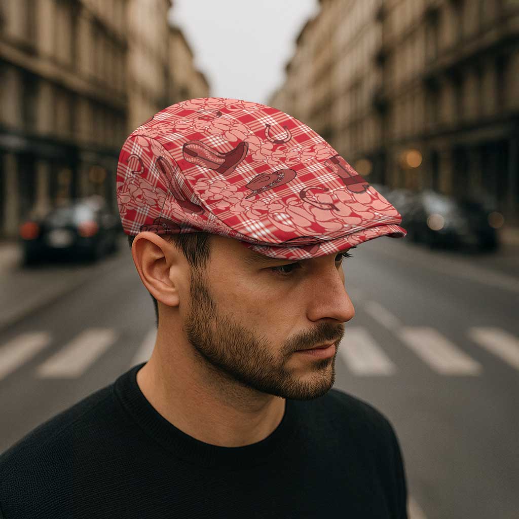 Red Palaka Hawaii Cowboy Jeff Hat Puakenikeni Lei Paniolo Papale Seamless Vibes - Polynesian Pride