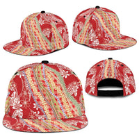 Red Palaka Hawaii Leis Snapback Cap Hawaiian-plaid Elegant Tropical Vibes - Polynesian Pride
