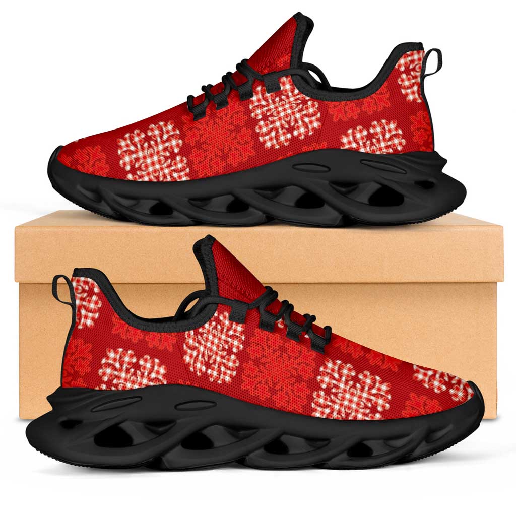 Red Palaka Quilt Hawaii Clunky Sneakers Traditional Hawaii-plaid Pattern - Polynesian Pride