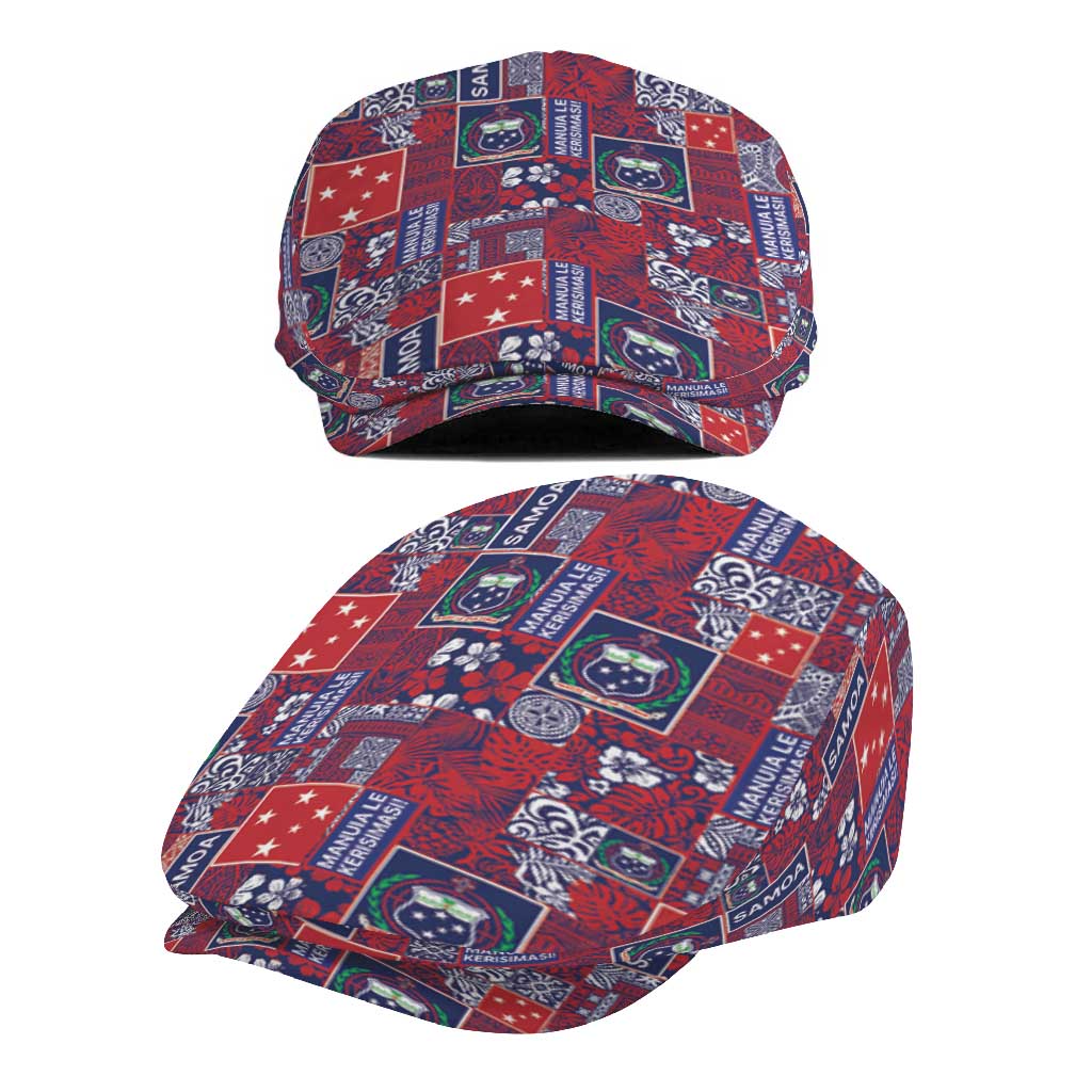 Red Samoa Manuia Le Kerisimasi Jeff Hat Pacific Patchwork Xmas Vibes - Polynesian Pride