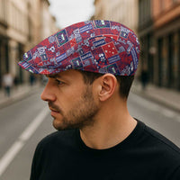 Red Samoa Manuia Le Kerisimasi Jeff Hat Pacific Patchwork Xmas Vibes - Polynesian Pride