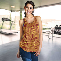 Rotuma Faiakse'ea 'e Kirisimasi Women Racerback Tank Pacific Patchwork Xmas Vibes - Polynesian Pride
