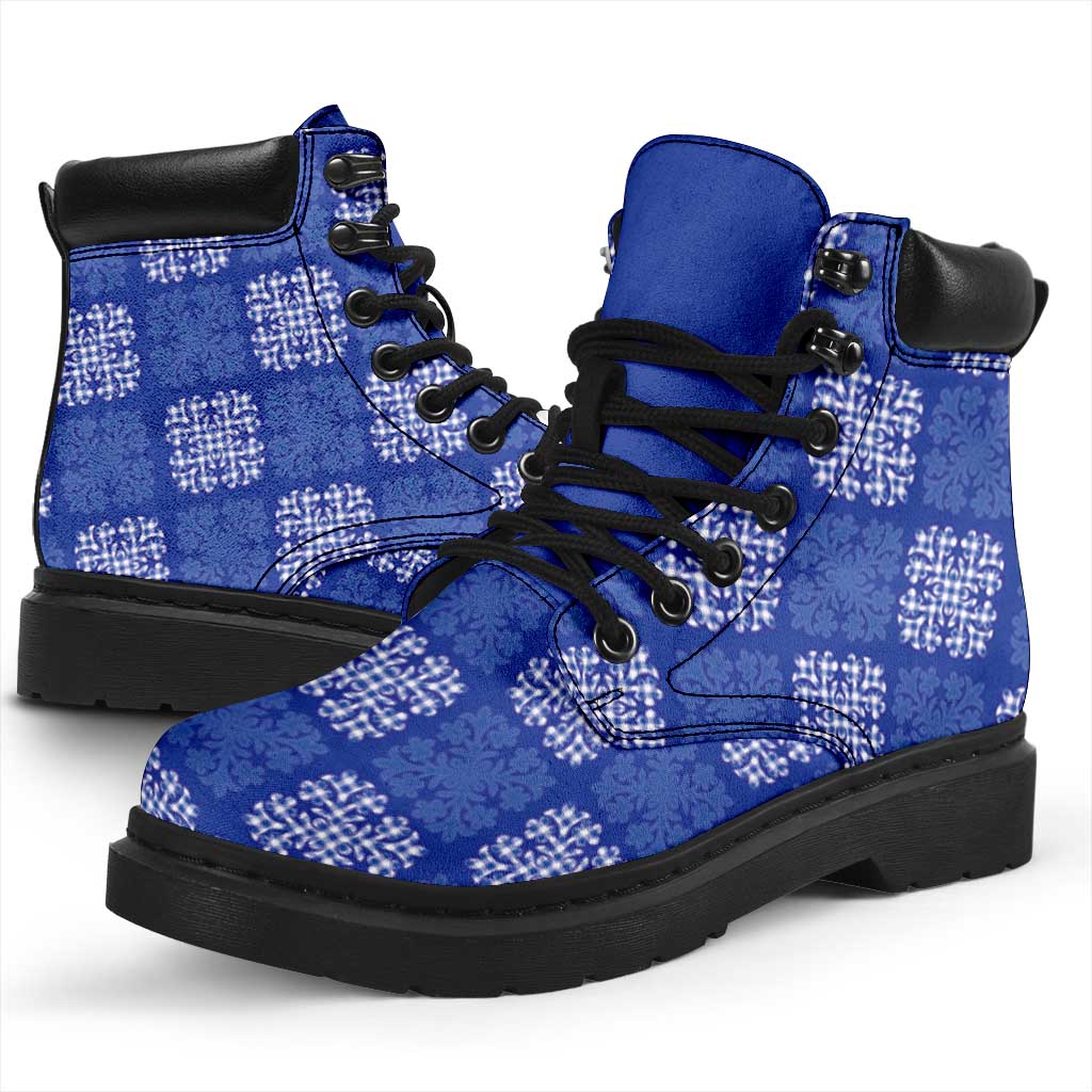 Royal Blue Palaka Quilt Hawaii All Season Boots Traditional Hawaii-plaid Pattern LT14 - Polynesian Pride