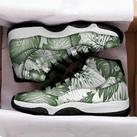 Sage Green Aloha Hawaii Sneakers J11 Monstera Hibiscus Plumeria Seamless Vibes LT14 - Polynesian Pride