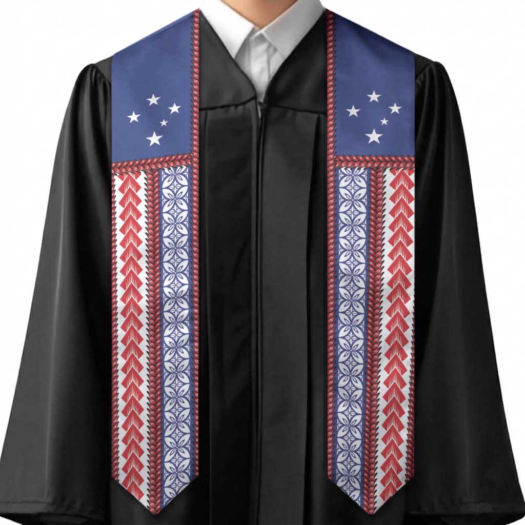 Samoa Flag Graduation Stole Ula Fala With Samoan Siapo