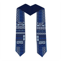 Samoa Siapo Mamanu Custom Graduation Stole Blue Waves Motifs