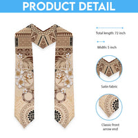Samoa Siapo Pattern With Beige Hibiscus Graduation Stole