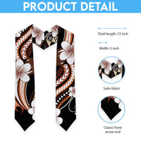 Samoa Siapo Tribal Pattern Graduation Stole Brown Polynesian Plumeria Tapa Motif