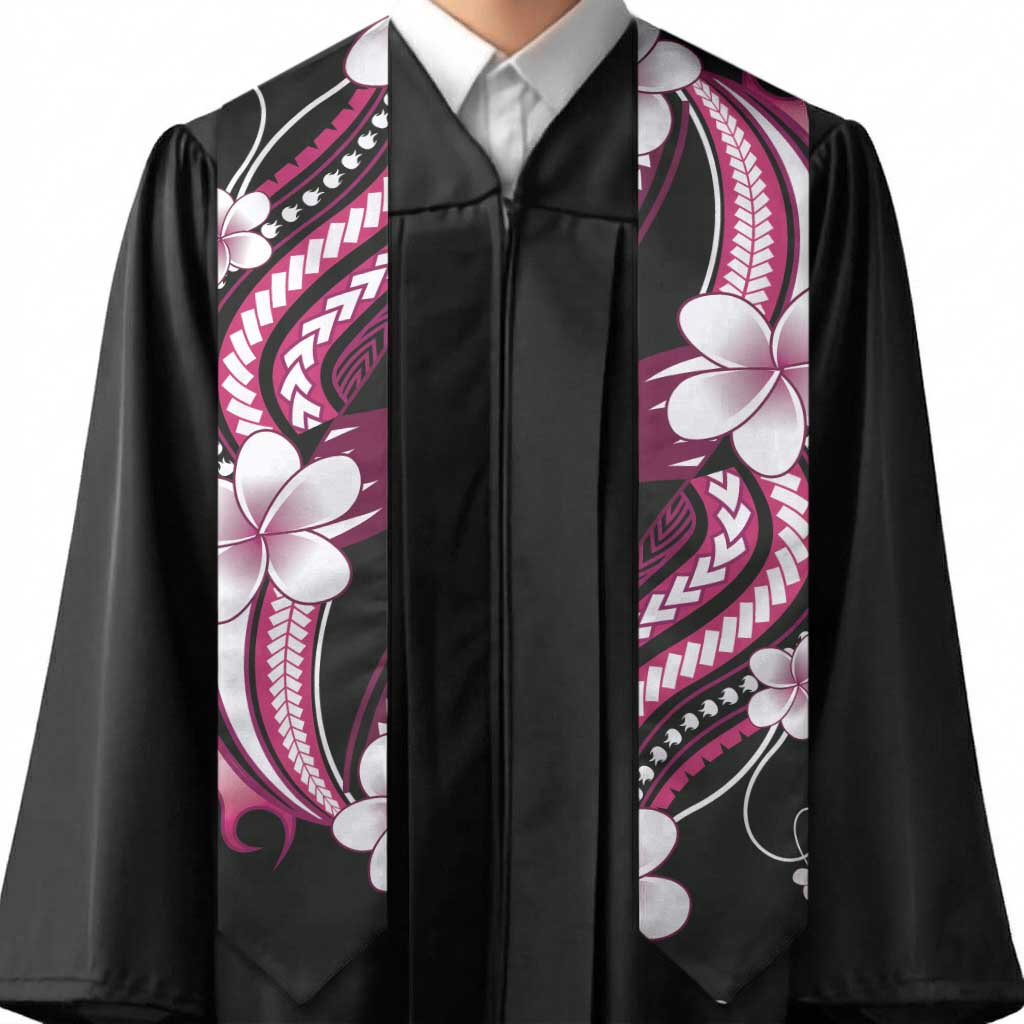 Samoa Siapo Tribal Pattern Graduation Stole Violet Polynesian Plumeria Tapa Motif