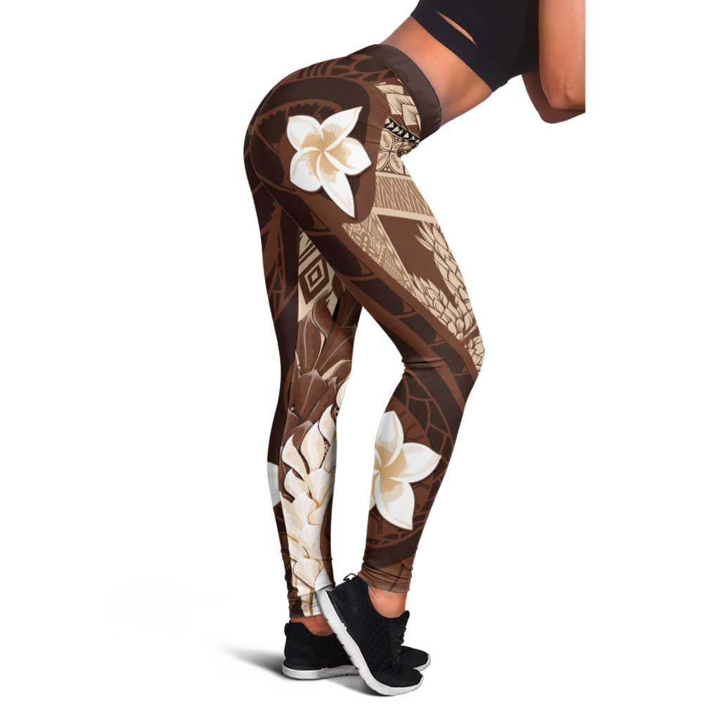 Samoa Teuila 2024 Leggings Samoan Siapo Pattern Brown Version - Polynesian Pride