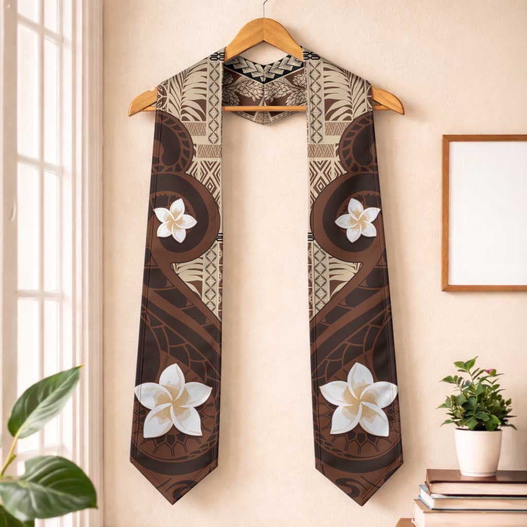 Samoa Teuila Graduation Stole Samoan Siapo Pattern Brown Version