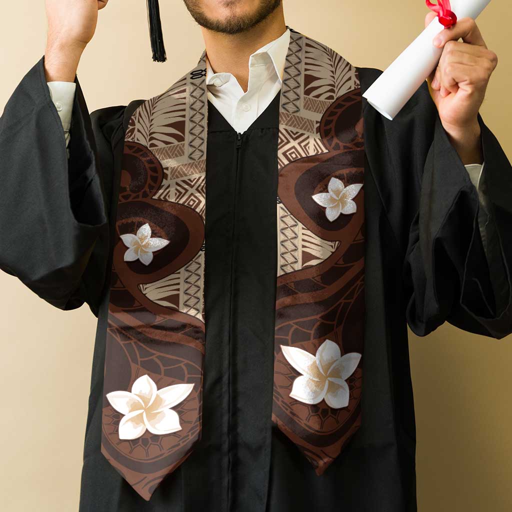 Samoa Teuila Graduation Stole Samoan Siapo Pattern Brown Version