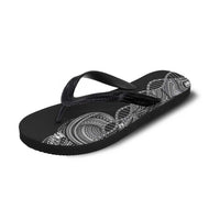 Samoan DNA Art Tattoo Flip Flops Polynesian Pattern Black Color