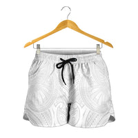 Samoan Traditional Art Tattoos Shorts for Women Tatau Roman Reigns White Color LT03 - Polynesian Pride