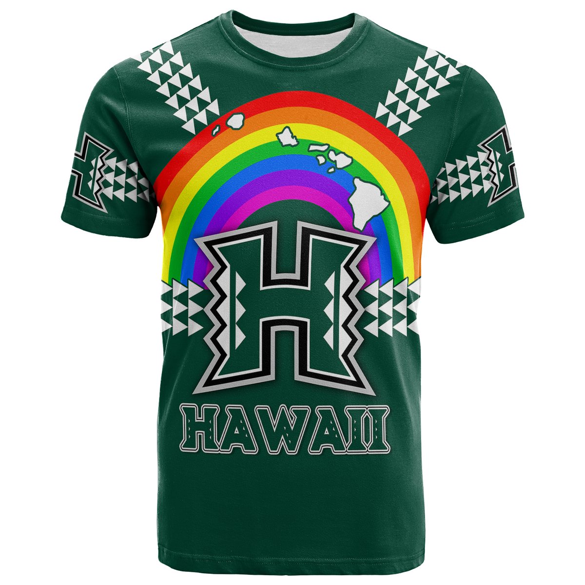 Hawaii Rainbow Warriors – T-Shirt – LT4 Green - Polynesian Pride