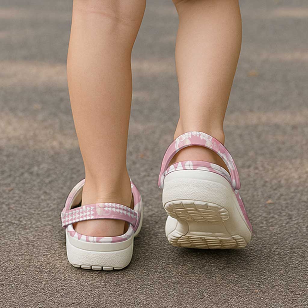 Soft Pink Hawaii Anthurium Plumeria Lei Clogs Shoes