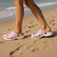 Soft Pink Mermaid Puakenikeni Maile Lei Clogs Shoes