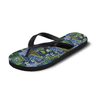 Solomon Islands Meri Kirihimete Flip Flops Pacific Patchwork Xmas Vibes - Polynesian Pride