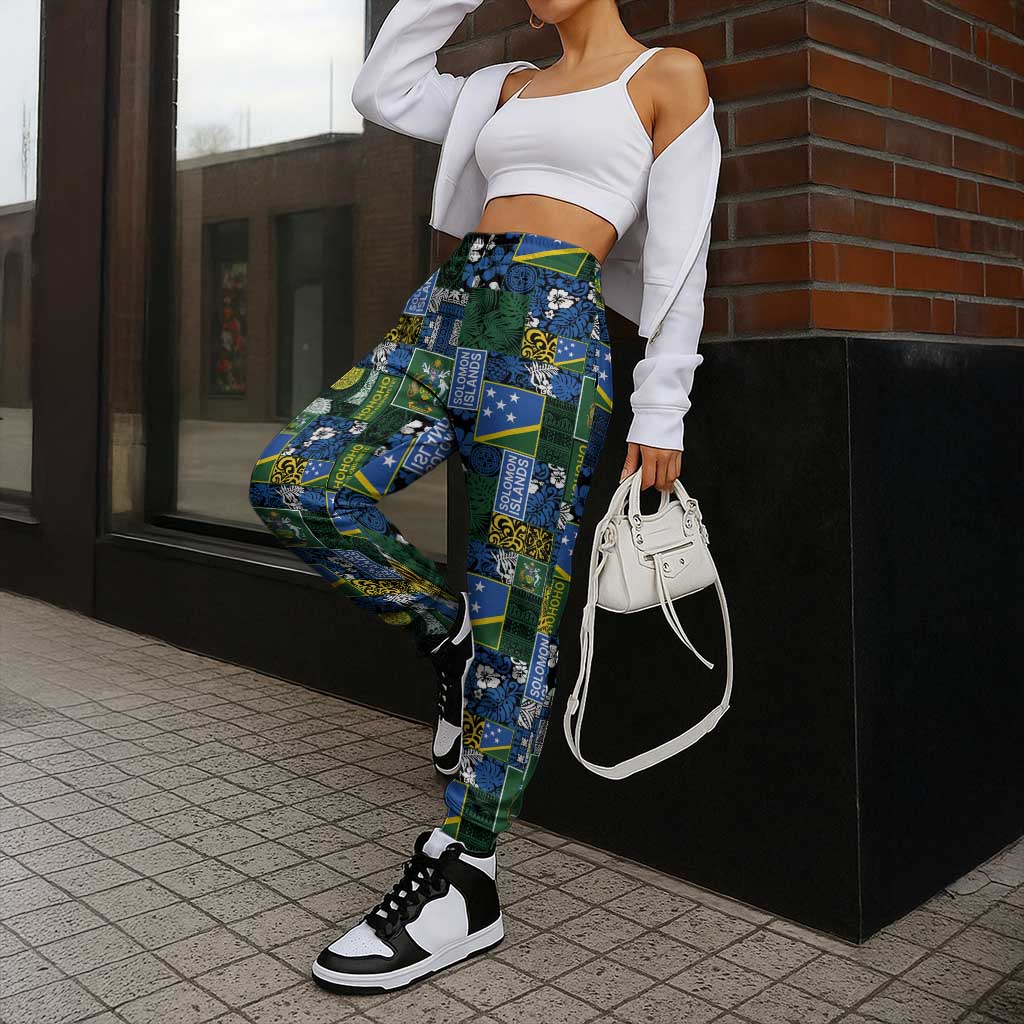 Solomon Islands Meri Kirihimete Jogger Pants Pacific Patchwork Xmas Vibes - Polynesian Pride