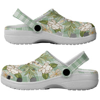 Squares Maile Leaf Clogs Shoes Turquoise Palaka Hawaiian Quilt Pattern - Polynesian Pride