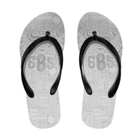 Super Samoa 685 Tribal Tattoo Flip Flops Siapo Pattern All-White Edition LT03 White - Polynesian Pride