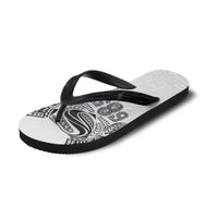 Super Samoa 685 Tribal Tattoo Flip Flops Siapo Pattern White Edition LT03 - Polynesian Pride
