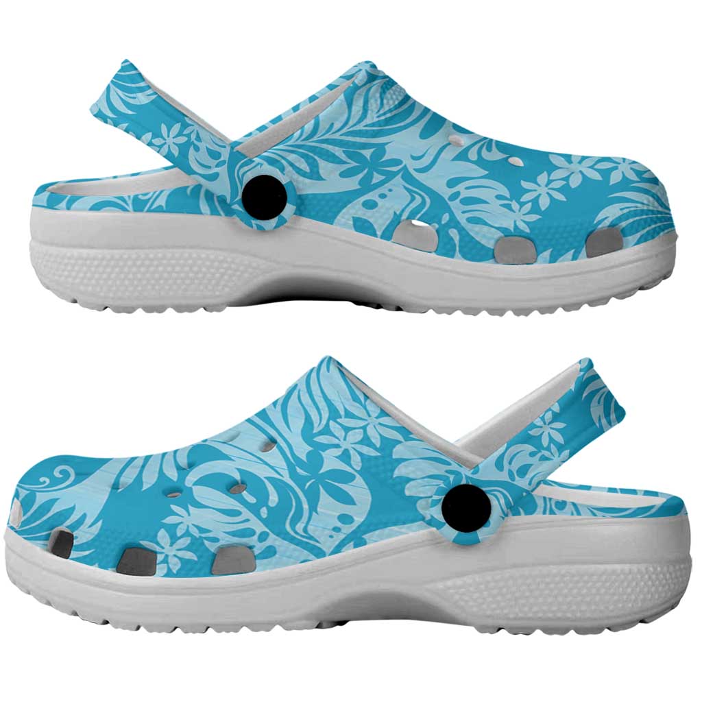 Tahiti Ninamu Tiare Floral Clogs Shoes Monstera Palm Tropical Leaves - Polynesian Pride