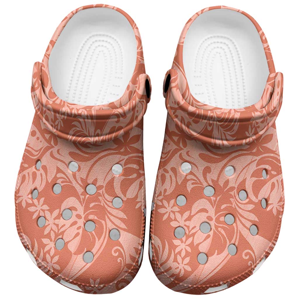 Tahiti Puatou Tiare Floral Clogs Shoes Monstera Palm Tropical Leaves - Polynesian Pride