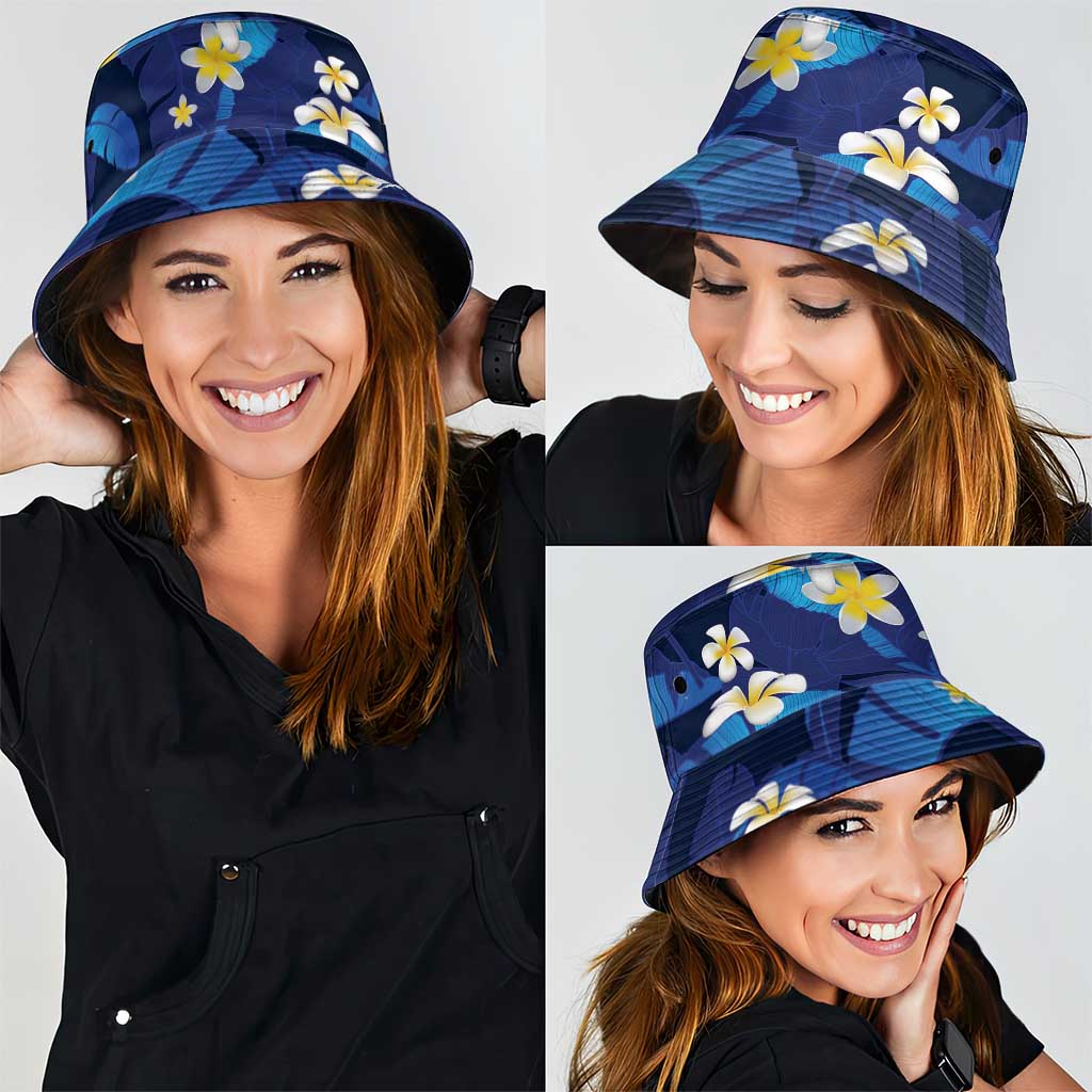 Teal Purple Banana Leaf Hawaii Bucket Hat Lau Maia Plumeria Tropical Summer Vibes LT14 - Polynesian Pride