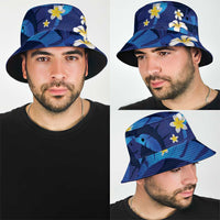 Teal Purple Banana Leaf Hawaii Bucket Hat Lau Maia Plumeria Tropical Summer Vibes LT14 - Polynesian Pride
