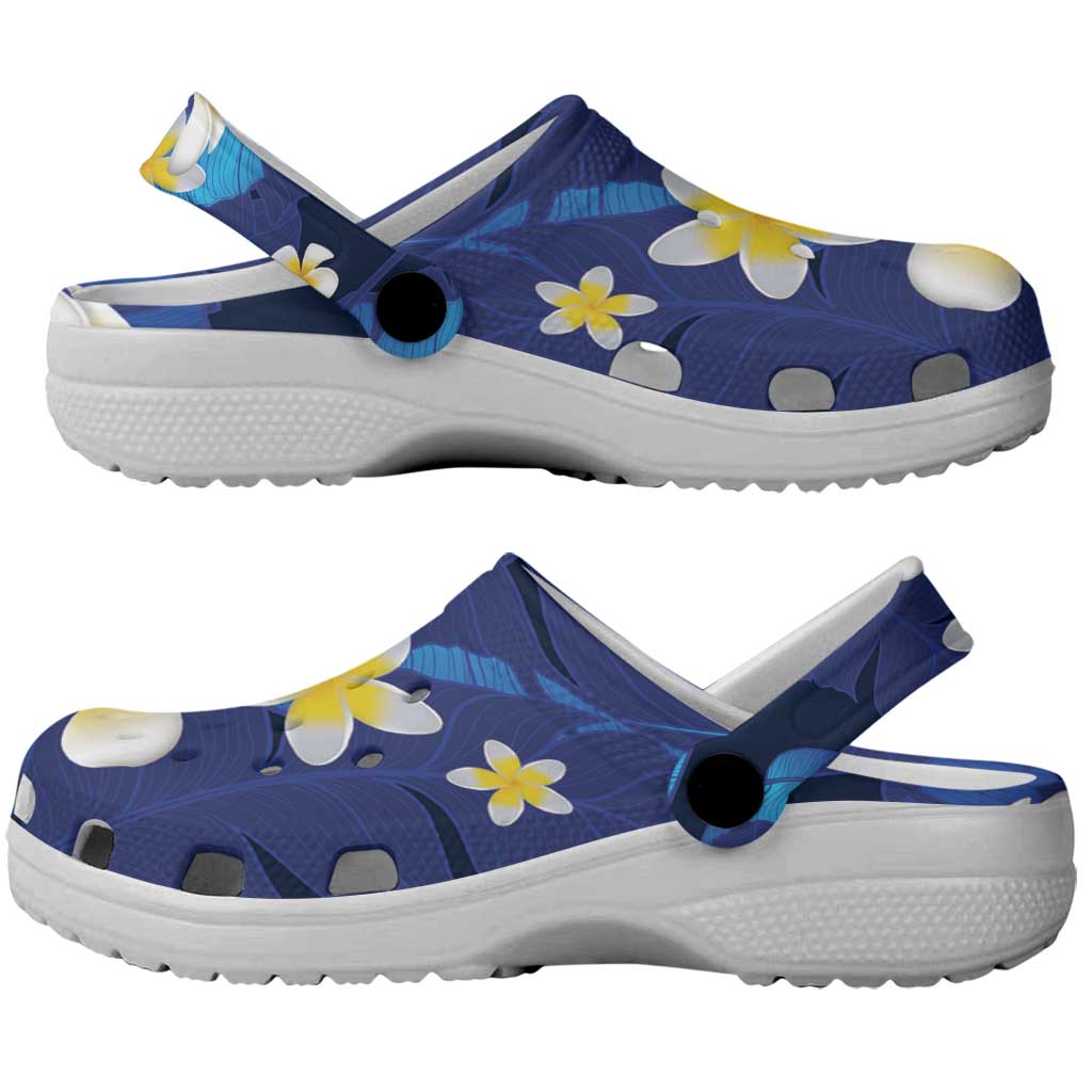 Teal Purple Banana Leaf Hawaii Clogs Shoes Lau Maia Plumeria Tropical Summer Vibes LT14 - Polynesian Pride