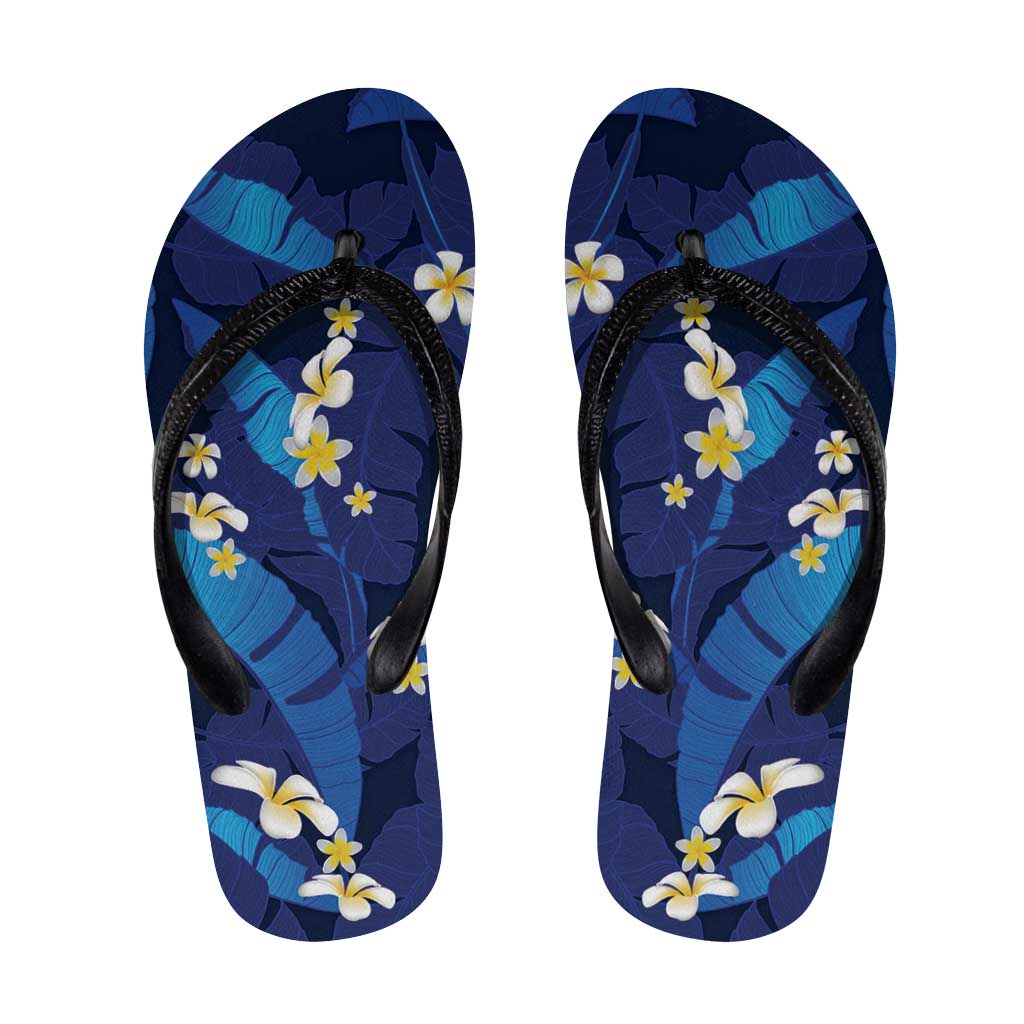 Teal Purple Banana Leaf Hawaii Flip Flops Lau Maia Plumeria Tropical Summer Vibes LT14 Teal Purple - Polynesian Pride