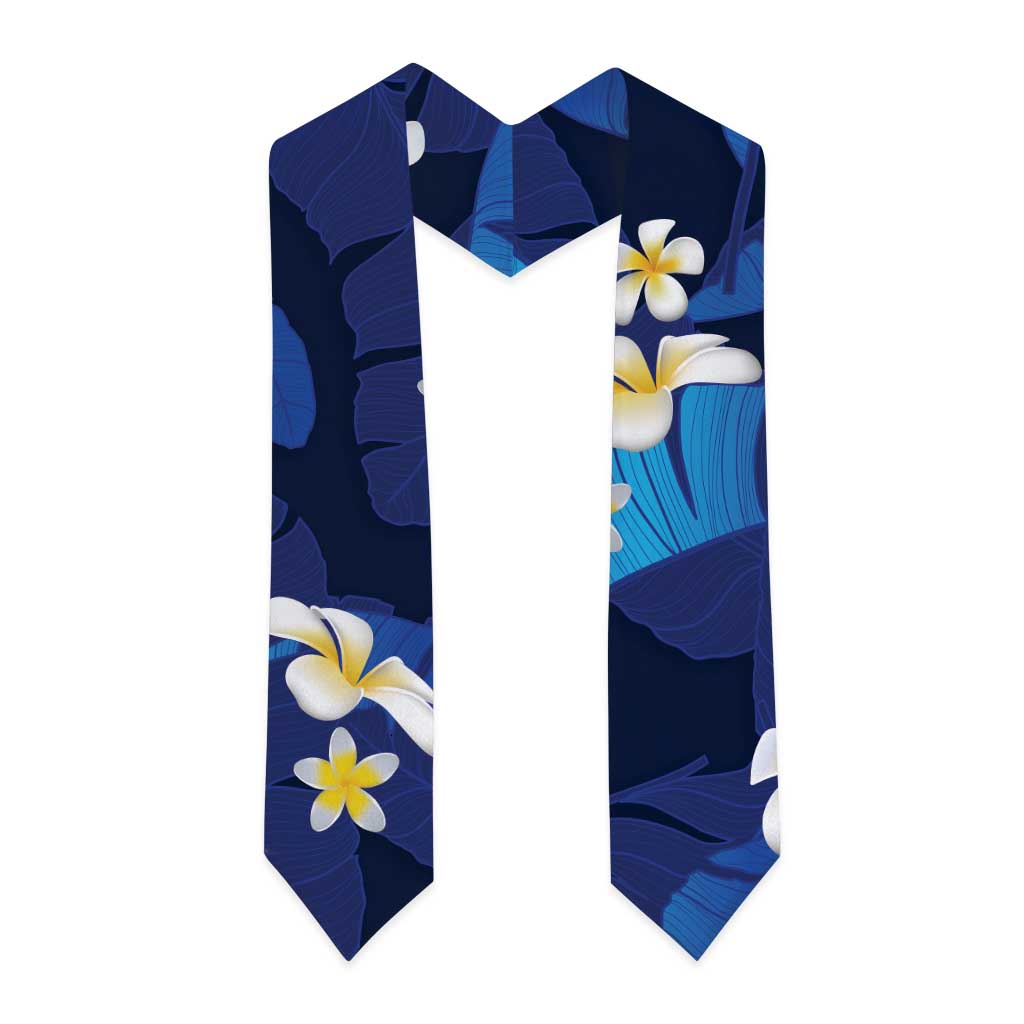 Teal Purple Banana Leaf Hawaii Graduation Stole Lau Maia Plumeria Tropical Summer Vibes LT14 - Polynesian Pride