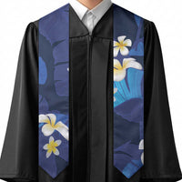 Teal Purple Banana Leaf Hawaii Graduation Stole Lau Maia Plumeria Tropical Summer Vibes LT14 - Polynesian Pride