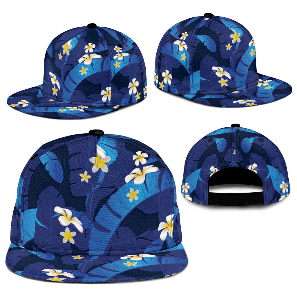 Teal Purple Banana Leaf Hawaii Snapback Cap Lau Maia Plumeria Tropical Summer Vibes LT14 - Polynesian Pride