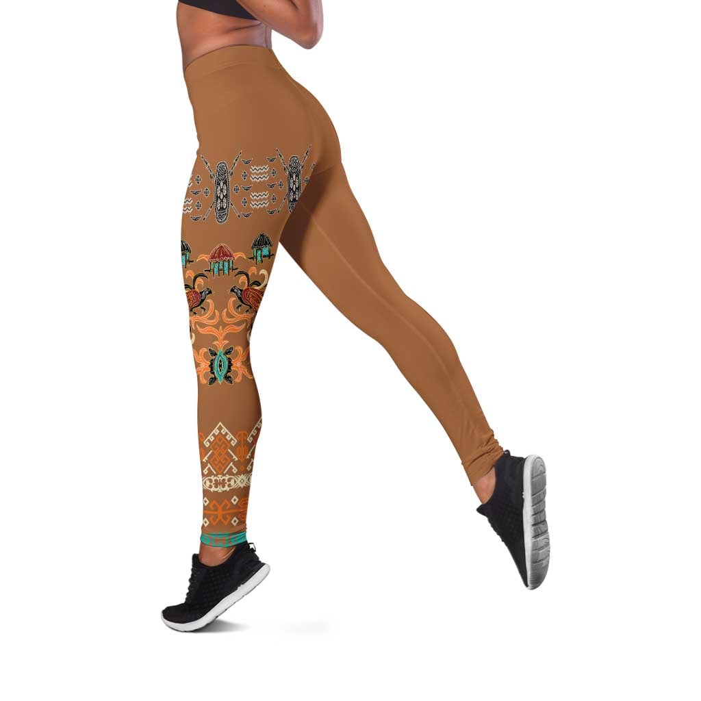 Terracotta Batik Papua-inspired Pattern Leggings - Polynesian Pride