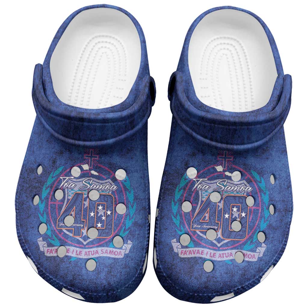 Toa Samoa Rugby Clogs Shoes 40th Anniversary Samoan Siapo Pattern